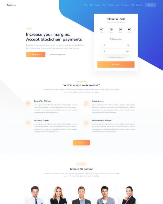 ProCoin Demo 2 homepage preview