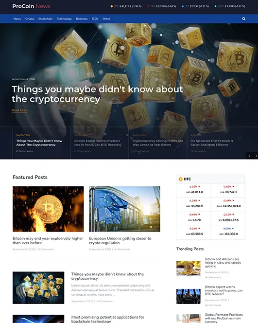 ProCoin Demo 5 homepage preview