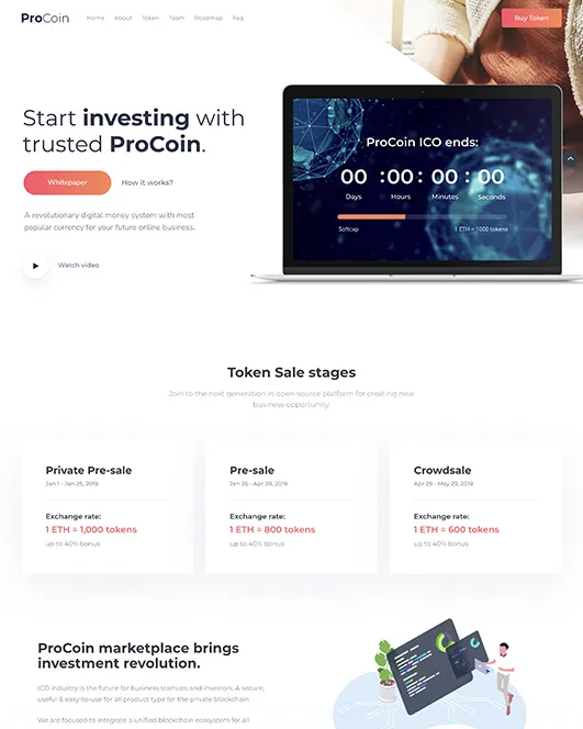 ProCoin Demo 7 homepage preview